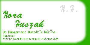 nora huszak business card